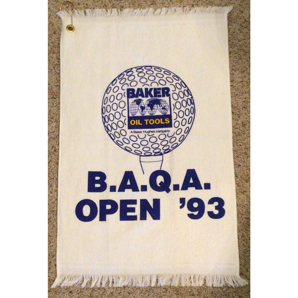 Vintage 1993 US Open Golf Towel B.A.Q.A. Baker Oil Tools Advertising Cannon~894A